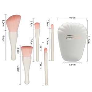 Nuevo Set de Brochas de Maquillaje Portátil Multifuncional de 5 Piezas con Espejo, Corrector y Base, Compatible con Resina, Herramienta de Maquillaje para Principiantes - Product Image 4