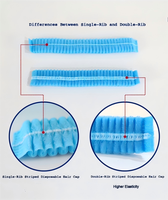 Filet à cheveux jetable en gros pour usage domestique, en PP durable, multifonctionnel, élastique, non tissé, bleu, avec fermeture auto-adhésive