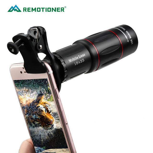 HD High Power Mobile Telescope Smartphone Adapter 18x Telephoto Monocular for Stargazing Hiking Wildlife Watching
