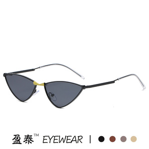 แว่นตา แว่นกันแดดทรงแคทอาย กรอบโลหะ UV400 แว่นกันแดดผู้หญิง คลาส 2 เลนส์พีซี สีทอง - Product Image 2