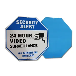 24 Hour Video Surveillance Aluminum Reflective Warning Sign For Home Business CCTV Security Camera Reflective Traffic Sign