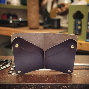 Portefeuille court en cuir véritable vintage antivol Boshiho Slim avec fermeture à rabat, imperméable, grande capacité pour le bureau - Product Image 3