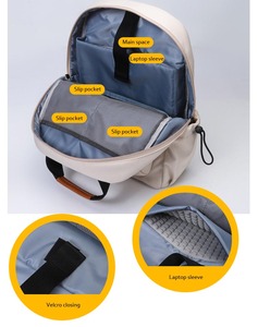 Mochila para Portátil de 16.1 Pulgadas, Impermeable, Ecológica, de Nailon Suave, con Correa de Hombro Arqueada, Cierre de Cremallera y Protección de Airbag - Product Image 6
