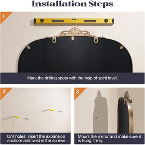 Espejo de Latón Antiguo Dorado Vintage de 30\" x 36\" de Brauthon, con Marco Arqueado para Chimenea, Estilo Barroco, para Baño y Dormitorio - Product Image 2