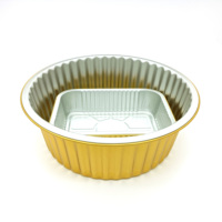 Plateau de cuisson en aluminium coloré or de 800 ml, taille personnalisée, jetable, avec couvercles