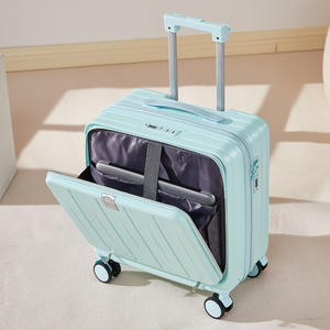 ABS PC Hard Side Boarding <span class=keywords><strong>Valise</strong></span> Poche avant pour ordinateur portable <span class=keywords><strong>avec</strong></span> <span class=keywords><strong>chargeur</strong></span> <span class=keywords><strong>USB</strong></span> et porte-gobelet Smart Multifunction Cabin Travel Bagages - Product Image 1