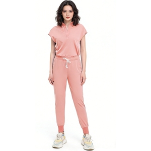 Tenue médicale à col mandarin personnalisable avec LOGO – Ensemble 2 pièces pour professionnels de la santé (femmes et hommes) – Sehe Fashion - Product Image 5