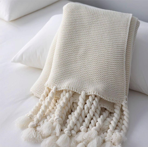 <span class=keywords><strong>Funda</strong></span> de Sofá Estilo Nórdico, Tejida a Mano, para el Extremo de la Cama, para Casa de Huéspedes, Hotel, Manta Tejida - Product Image 2