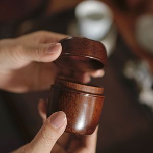 Caja de Té de Bambú, Mini Tarro Portátil con Tapa de Madera, Accesorio para la Ceremonia del Té, Origen Anji - Product Image 1