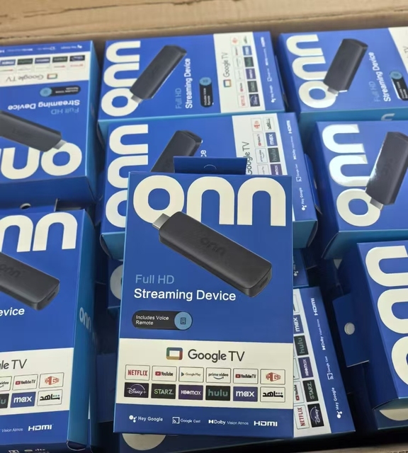 Onn 4K Android 14 Quad Core Smart TV Stick 5G Connectivity 2GB RAM Voice Remote Streaming Media Player with Ethernet Set-Top Box