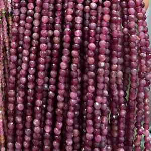 Perles naturelles petite taille 2mm 3mm pierre ronde rubis vert angélite rhodonite dentelle agate quartz perles en vrac vente en gros - Product Image 3