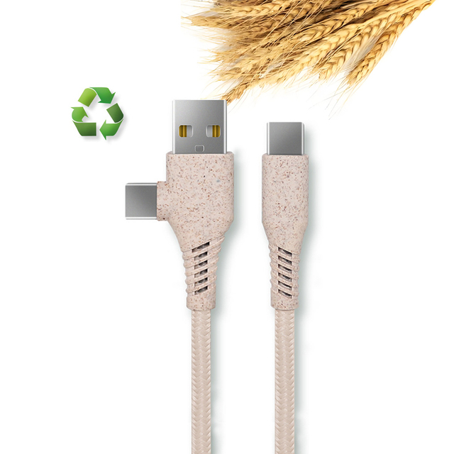 2 in 1 Eco-Friendly Nylon Fast Charging Micro USB Cable Type C to Type C Data Transfer Phone Charger for Mobile Tablet Android