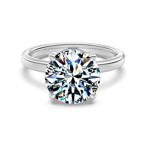 Anillo de Compromiso y Boda para Mujer Dylam, Plata S925 con Baño de Rodio Hipoalergénico, Moissanita de 10mm 4ct D VVS1, Joyería Fina - Product Image 1