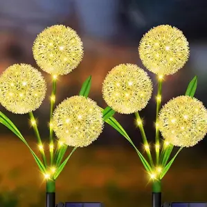 Dandelion Solar Lights Outdoor Garden Decor Waterproof Solar Stake Lights Decoration For Yard