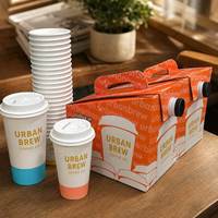Emballage de luxe écologique personnalisé pour capsules de boissons à emporter, boîte en carton jetable pour grains de café