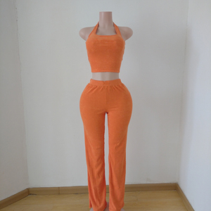 Zweiteiliges Set für Damen, schulterfrei, langärmelig, lockerer Pullover, Kordelzug, elastische Taille, weite Hose, weiche Y2K-Loungewear - Product Image 5