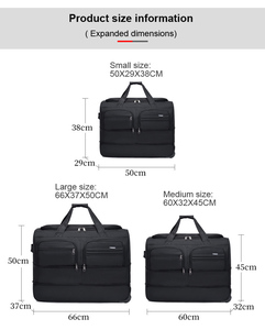 Unisex New Multifunctional 55-122L 2-<b>Wheel</b> Durable Travel Trolley Luggage Bag Backpack <b>Rucksack</b> Compressible Shoulder Straps - Product Image 2