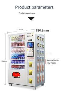 Distributeur automatique professionnel de snacks et boissons, avec machine à café froid et distributeur de barbe à papa, équipé de casiers - Product Image 6