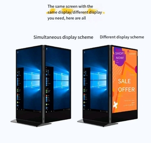 Double Sided quảng cáo <span class=keywords><strong>LCD</strong></span> Áp phích Màn hình hiển thị với bánh xe sàn thường vụ kỹ thuật số Dual Side Màn hình kiosk kỹ thuật số đứng - Product Image 4