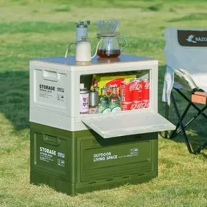 2023 Bestseller Multifunktions-Klapp-Camping wagen Kunststoff-Aufbewahrung sbox 50L Wasserdichte tragbare faltbare Aufbewahrung sbox für den Außenbereich