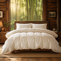 Parures de lit personnalisées pour lits Queen et King Size, en bambou 100% blanc uni, 300 fils, avec draps à poches profondes et taies d'oreiller