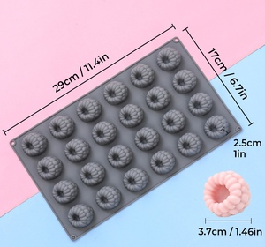 Moldes de silicona antiadherentes para pasteles de frambuesa de 24 cavidades, moldes de silicona reutilizables de grado alimenticio, moldes magnéticos de silicona para chocolate, dulces y hielo. - Product Image 5