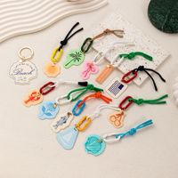 Offre Spéciale – Porte-clés Métallique Personnalisable Thème Plage Estivale, Pendentif Acrylique, Mousqueton Coloré, Corde Tressée, Breloques de Sac Tendance