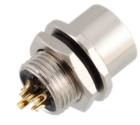 Conector Circular HYF M12 de 17 Pines, Código A, IP67, Impermeable, Chapado en Oro y Cobre, Montaje en Panel con Bloqueo Trasero, para Sistemas de Energía Solar