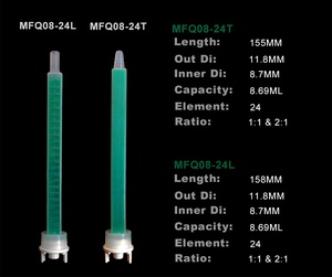 MFQX08-24 nhựa vuông trộn vòi phun 1x1 Epoxy mực dính Mẹo 10:1 tĩnh Mixer cho móng chăm sóc keo - Product Image 3