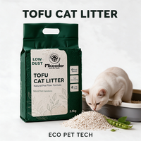 Litière pour chat en tofu écologique et biodégradable, 99 % sans poussière, agglomération rapide, légère