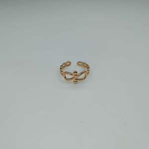 Anillo de Moda en Acero Inoxidable 316L con Baño de Oro PVD, Diseño Infinito Ajustable para Mujer - Product Image 1