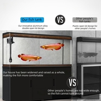 Aquarium de salon rectangulaire de luxe sur mesure pour bassin à poissons, en verre ultra-transparent, avec contrôle intelligent de la température 5W