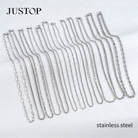 JUSTOP Collier à chaîne en acier inoxydable plaqué or argent, long, unisexe, OEM/vente en gros, personnalisé, imperméable, style Europe Amérique