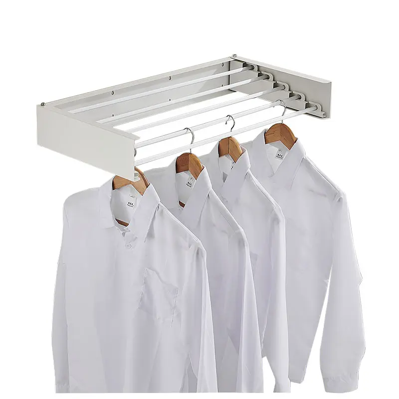 Rack de secagem retrátil para roupas, rack de parede, rack de secagem dobrável para roupas