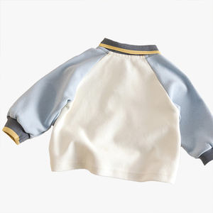 Camiseta de Manga Larga con Cuello Tipo Polo para Niños, Estilo Coreano, con Dibujo Animado de Auto, Primavera 2026 - Product Image 3