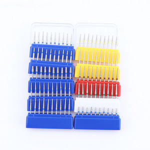 Fraise diamantée dentaire série TF, tige de 1,6 mm, forme conique, têtes de polissage pour pièce à main haute vitesse, plusieurs couleurs, boîte de 10 pièces - Product Image 1