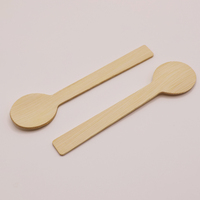 Ensemble de cuillères en bambou jetables à finition naturelle, taille standard, cuillères biodégradables écologiques pour les glaces, les desserts et les salons de desserts