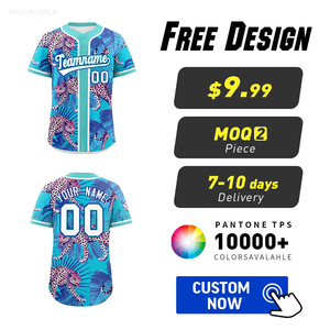 Chất lượng cao bán buôn tùy chỉnh bóng chày thể thao áo sơ mi với đầy đủ-in hổ mẫu thiết kế phù hợp cho các đội - Product Image 2