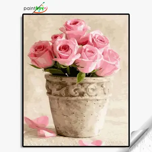 GX36494 - 40*50cm 유화 아름다운 꽃 꽃병 유화 사용자 정의 도매
