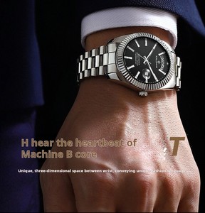 Мужские кварцевые часы для бизнеса |   Светящаяся индикация даты и дня недели |   Водонепроницаемость до 30 метров - Product Image 4