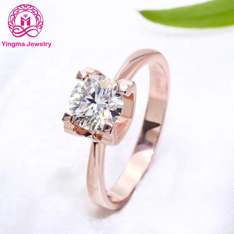 Hotsale D color prongs setting moissanite ring female sterling silver moissanite engagement ring proposal wedding diamond ring