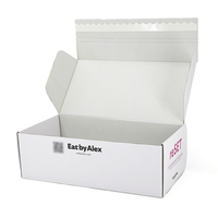 Caja de Envío de Cartón Kraft Marrón Reciclable con Tira Adhesiva Desprendible Personalizada, Caja de Correo, Embalaje con Impresión a Cuatro Colores y Recubrimiento UV Plano