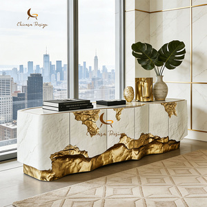Light Luxury Design Furniture Classic Living Room Handmade Brass Entrance Console High - <b>End</b> Cabinet - Product Image 2