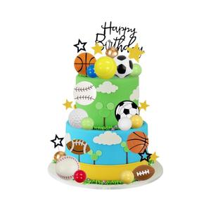 Décorations de gâteau réutilisables sur le thème du sport avec chiffres pour fête d'<span class=keywords><strong>anniversaire</strong></span> de garçons - Ensemble personnalisable en <span class=keywords><strong>EVA</strong></span>/mousse - Product Image 5