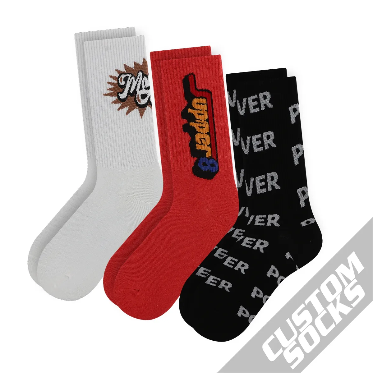 Desenho grátis e maquetes feitas com sua própria marca personalizada meias masculinas com logotipo personalizado