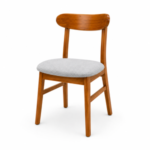 Elegante Juego de Muebles de Comedor de Madera de Teca con Sillas Laterales Tapizadas y Mesa Rectangular para Villa, Cafetería y Espacio de Comedor - Product Image 2