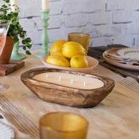 10 inch houten deegkom in boerenhuisstijl, grote capaciteit, geschikt voor het maken van sojakaarsen, multifunctioneel, voor brood, fruit etc.