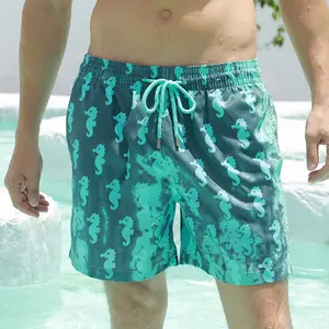 High Quality Swim Shorts Quick Dry Color Changing Board Shorts Men Swimming Shorts