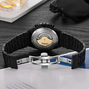 Dulunwe 6069 nouveau modèle chronographe bracelet en acier multifonctionnel trois yeux Six <span class=keywords><strong>aiguilles</strong></span> lumineux <span class=keywords><strong>montre</strong></span> mécanique étanche pour hommes - Product Image 6