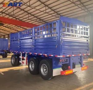 EAST hot sale 30ft Steel Wheel o caminhão de carga com uma cerca reboque completo basculante agrícola reboque trator reboque
